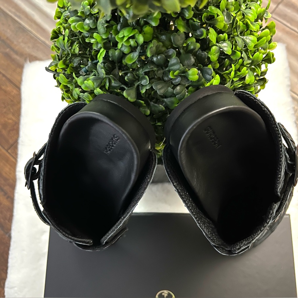 The Shoe Surgeon Luxe Mule Matte Black Python Size M 10 W 11.5 New In Box - Picture 7 of 14